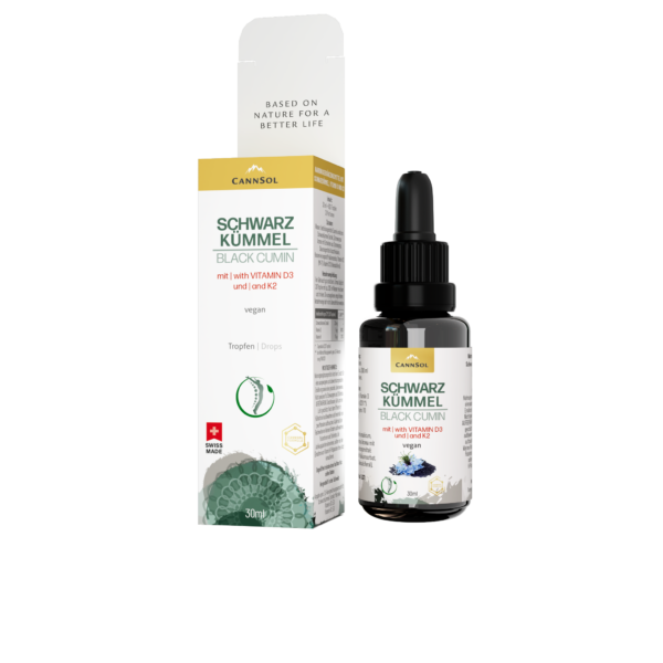 CannSol Schwarzkümmel mit Vitamin D3 & K2 – Immunsystem & Knochengesundheit stärken – Bild 2